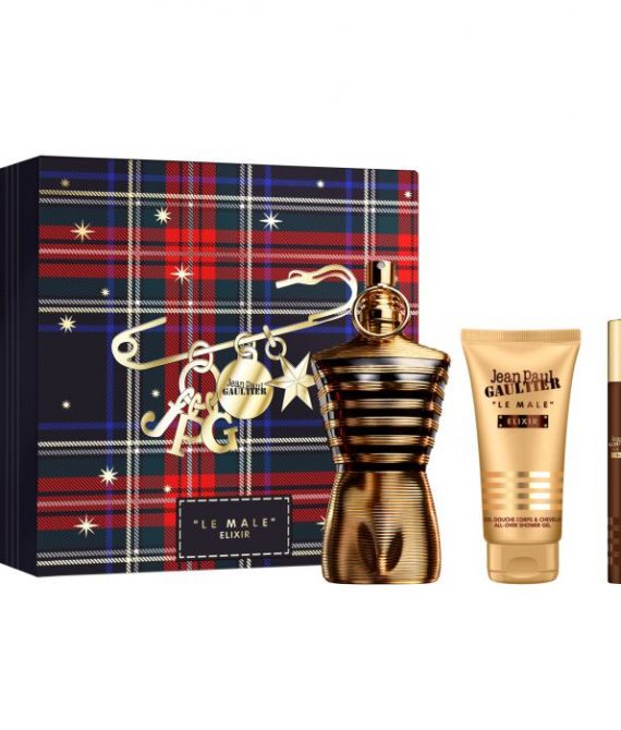 Jean Paul Gaultier – Le Male Elixir Parfum – Set uomo 125ml Profumo + 10 ML miniatura + 75ML Doccia gel
