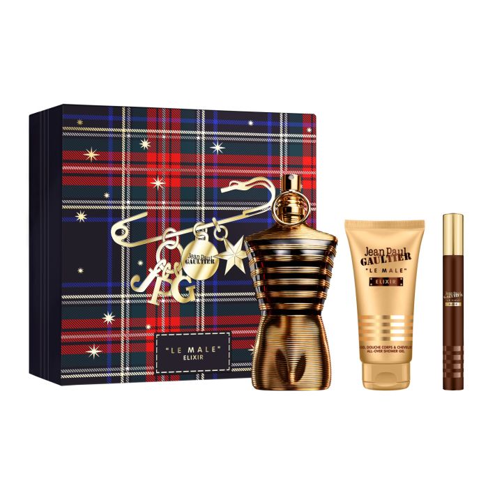 Jean Paul Gaultier - Le Male Elixir Parfum - Set uomo 125ml Profumo + 10 ML miniatura + 75ML Doccia gel